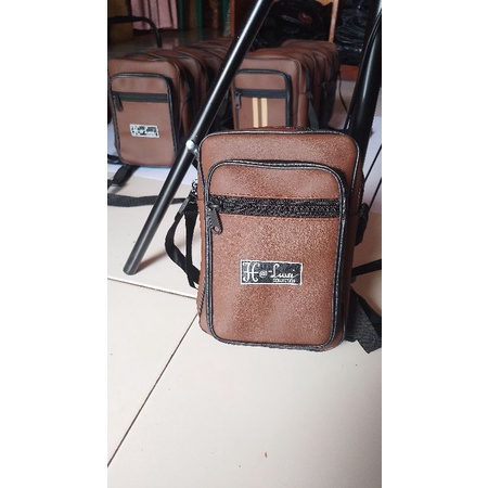 Tas Slempang Handphone Pria Kulit Semi Pu leather Anti Air New Elegant