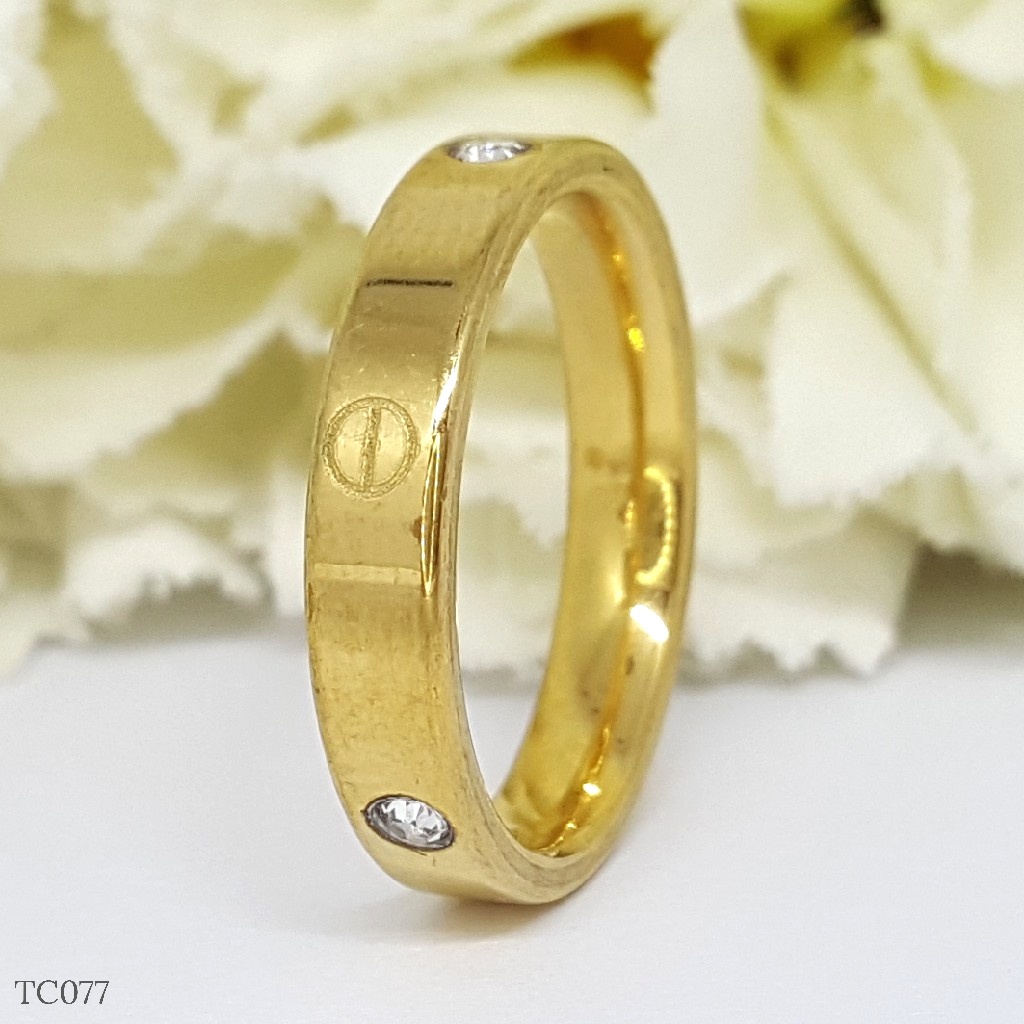 PGX Cincin Titanium Couple Tunangan Aksesoris Fashion Perhiasan Anti Karat - TC093