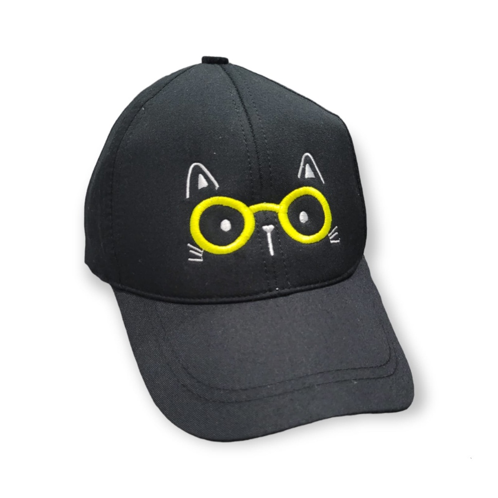 TOPI ANAK Bordir Kacamata Kucing / TOPI ANAK BORDIR KACAMATA