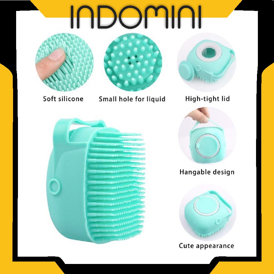 INDOMINI Gosok Badan Sikat Mandi Silikon Sikat Badan Gosokan Mandi Bath Shower Brush Silicone Dispenser r791