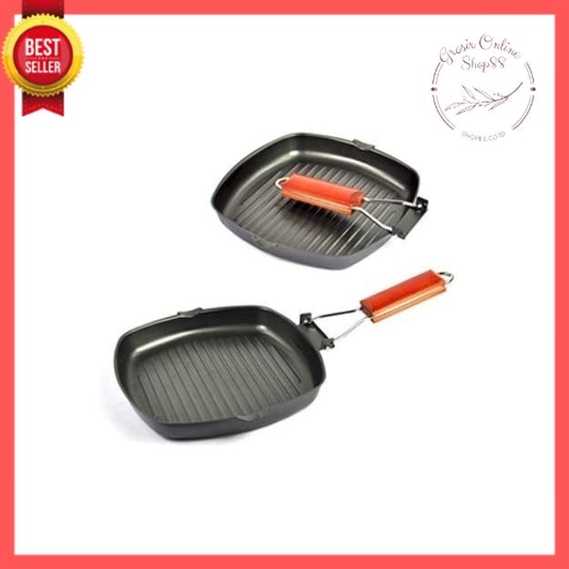 GOS A307 -Square grill pan 20cm Teflon Lipat