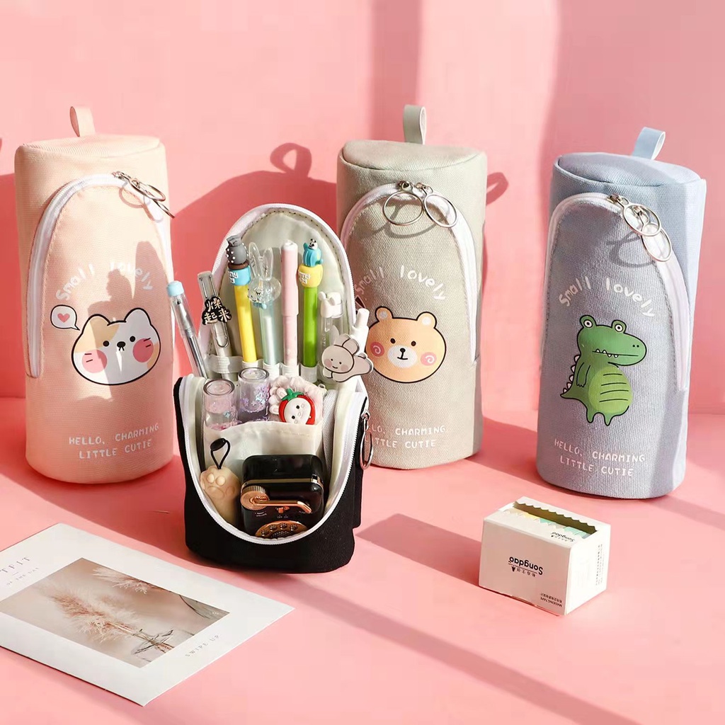 

Retractable Pencil Case Kawaii Student Pencil Cases Stationery Storage bag Escalar Papelaria Escola