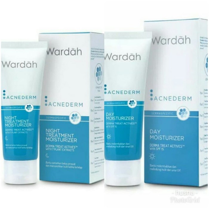Wardah Acnederm Moisturizer Day & Night | perawatan jerawat SIANG MALAM
