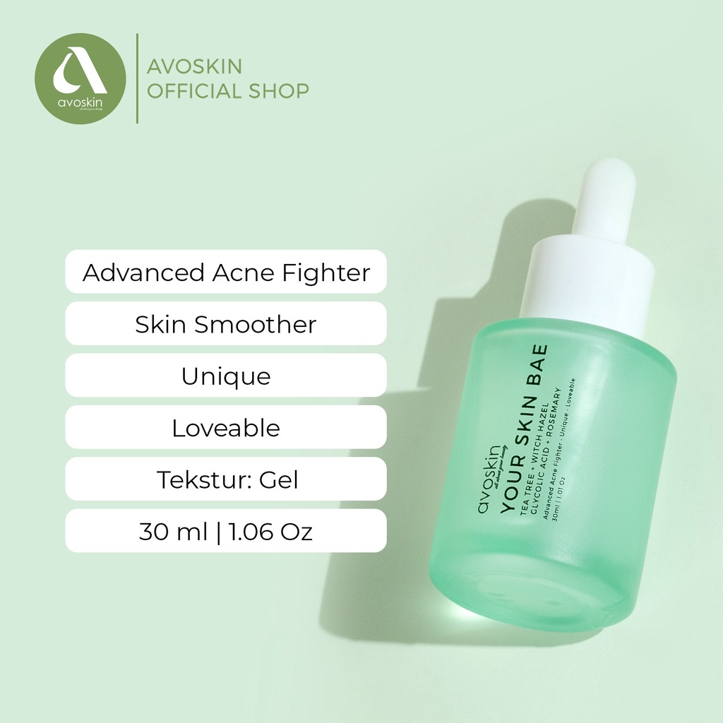 Avoskin Your Skin Bae Serum Tea Tree + Witch Hazel + Glycolic Acid + Rosemary (30 ml)
