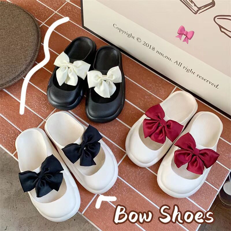 CUCI GUDANG SHOEGALLERY TG0993 Sandal Slip On Wanita  Import Bow Tie