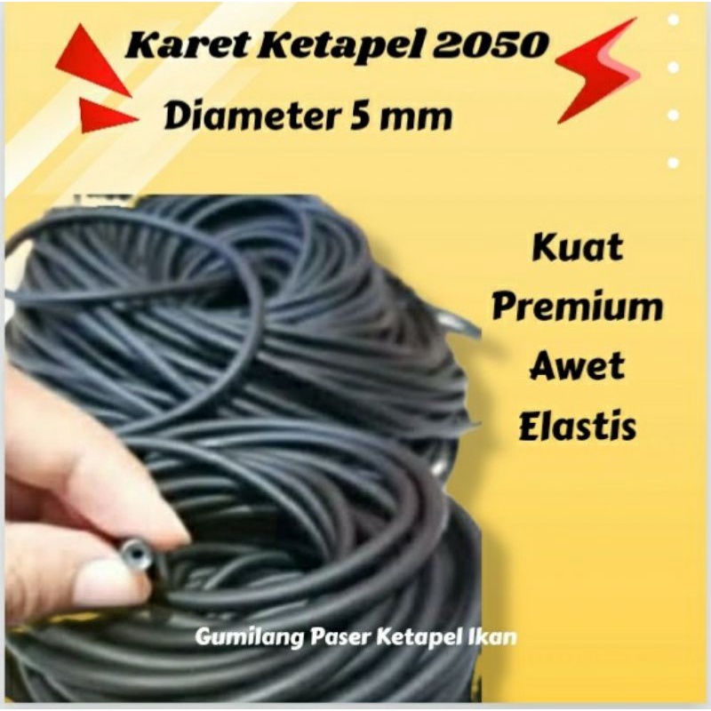 karet ketapel 2050 hitam 5 mili mm