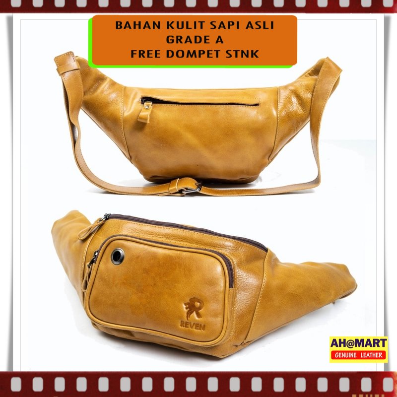 REVEN ZS WAISTBAG Tas Selempang Kulit Pria Reven Zeus Waistbag Branded Original Kulit Asli Premium