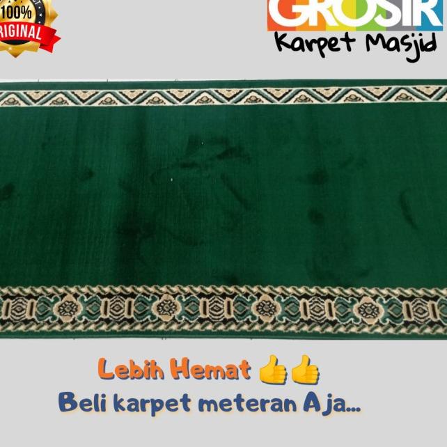Karpet tebal 8mm sejadah mushola Karpet masjid Medeena meteran murah - Merah Polos M