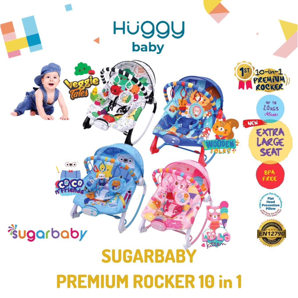Sugarbaby New 10in1 Premium Rocker Extra Large Seat | Tempat Duduk Bayi