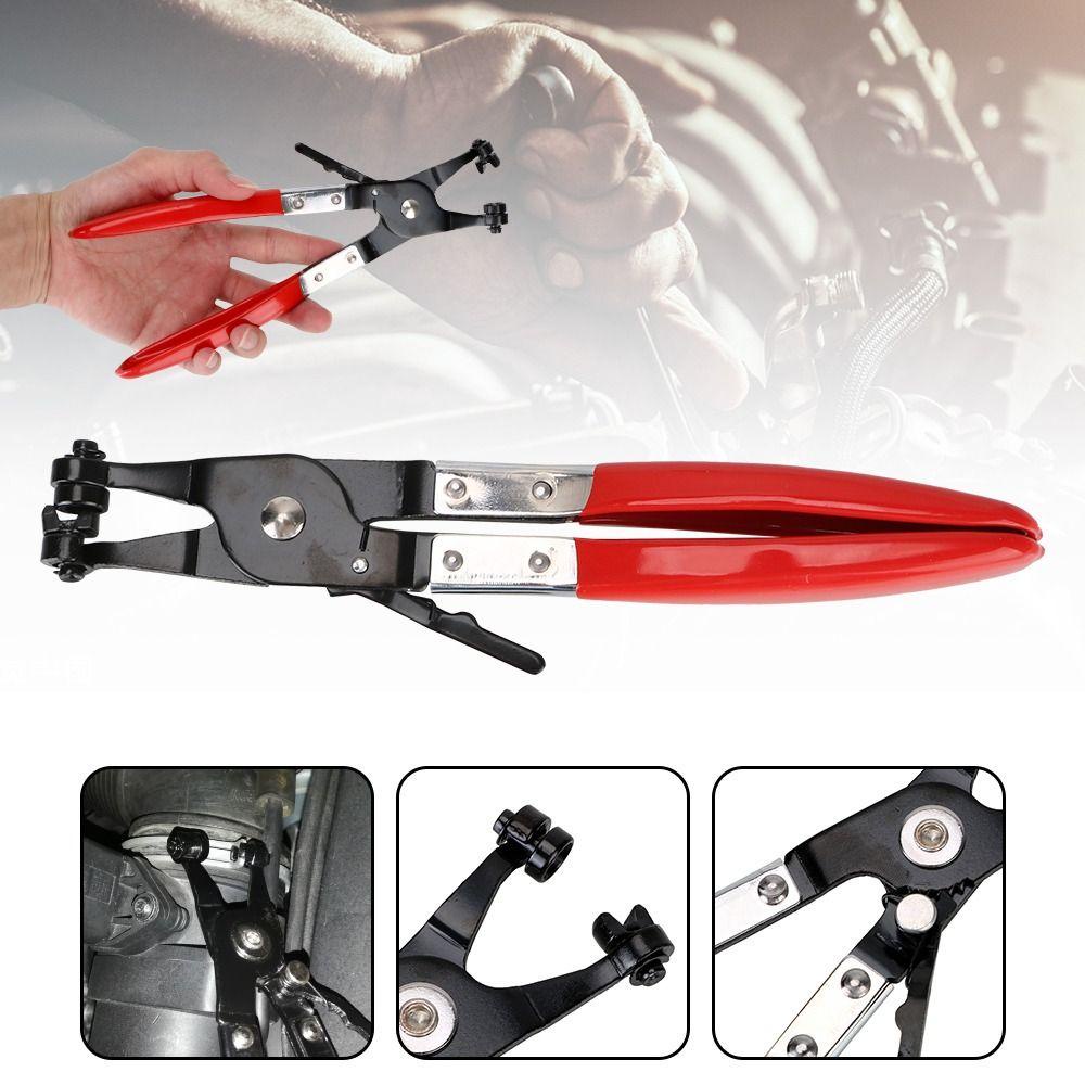 LANFY Tang Penjepit Selang Bahan Bakar Penyejuk Meningkatkan Kekuatan Penghilang Penjepit Pencabut Alat Perbaikan Kendaraan Klip Penjepit Bbm Coolant Clip Flat Band Ring Clamp Plier