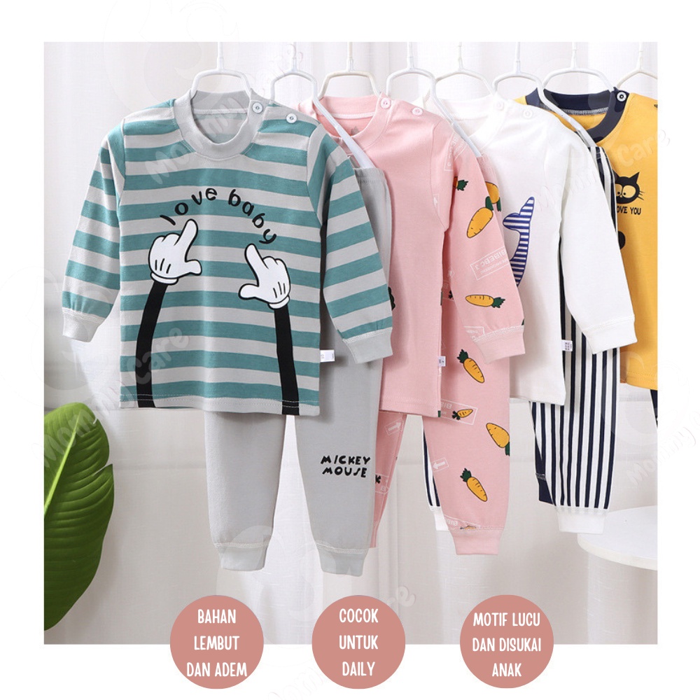 MOMMYCARE BAJU TIDUR ANAK SETELAN PIYAMA BAYI SET LENGAN PANJANG BAHAN LEMBUT BAJU TIDUR BAYI #C13-#C17