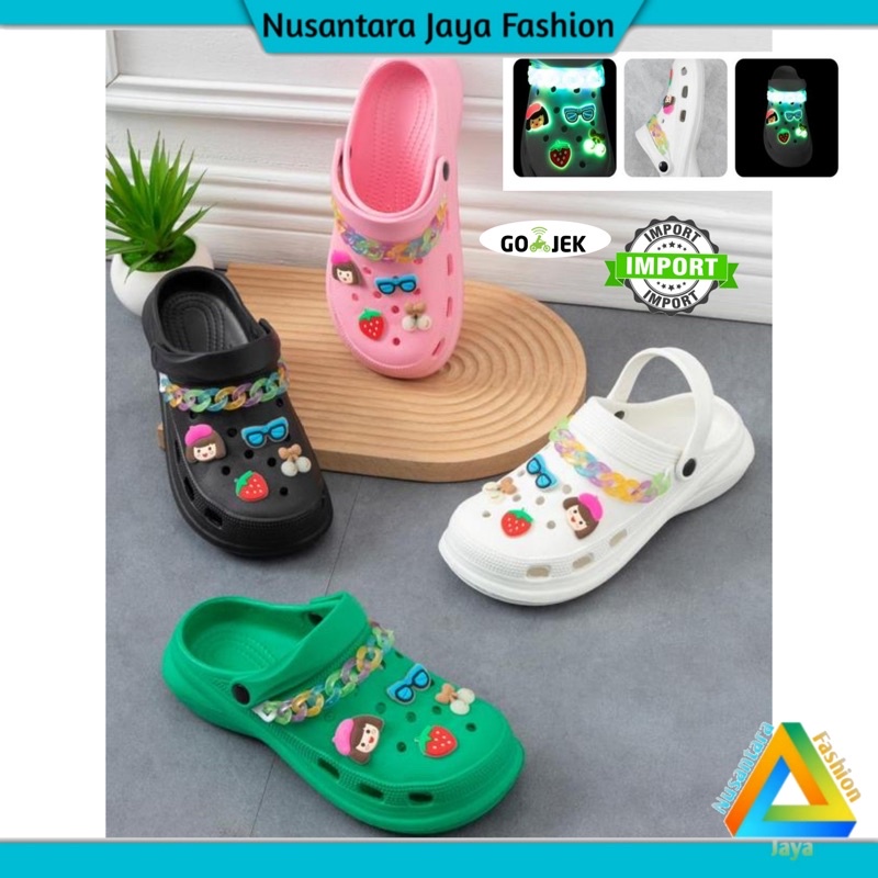 Sandal Baim Wanita Jibitz Cahaya Glow the dark 816-8