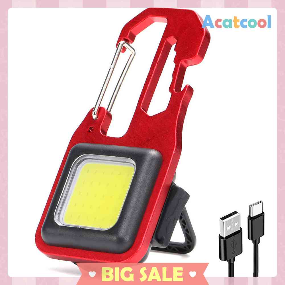 Lampu Senter Portable 4 Mode Pembuka Botol Rechargeable Untuk Camping Hiking Outdoor