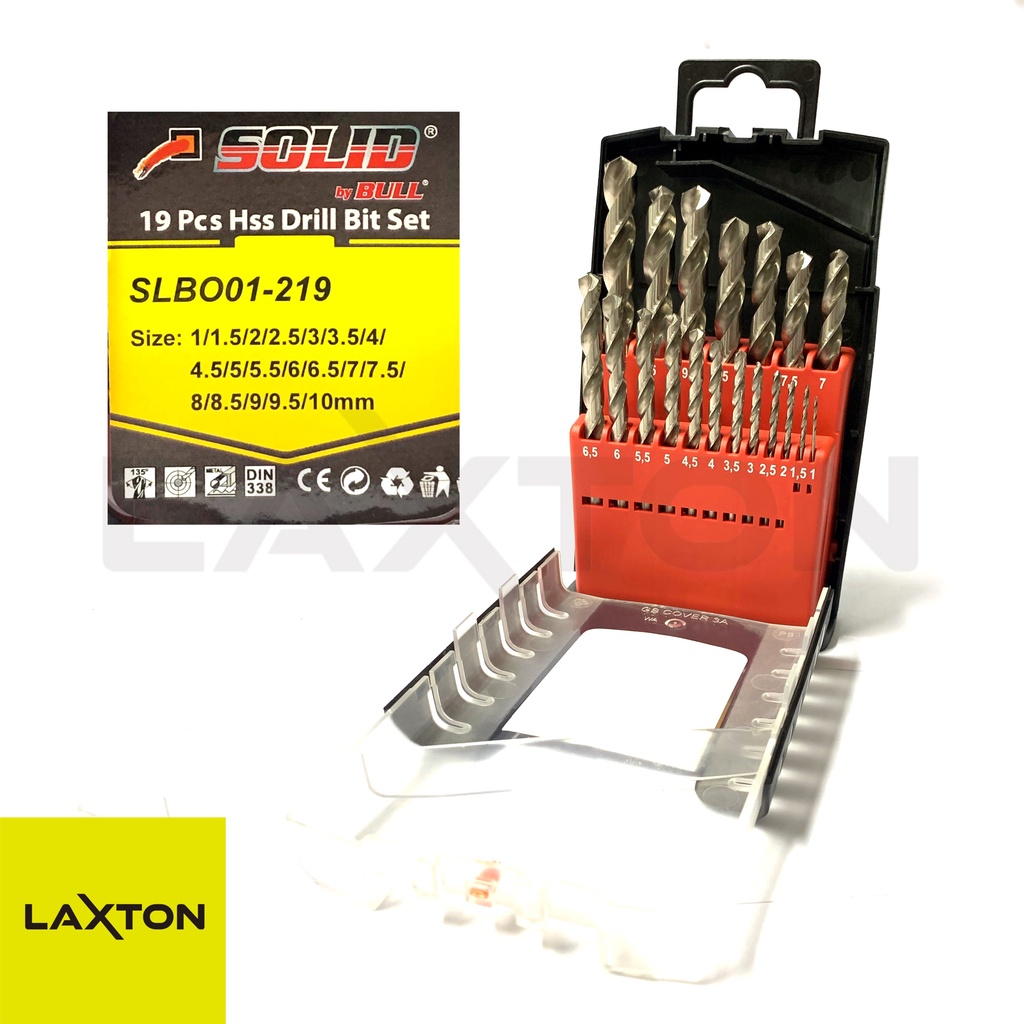 Solid SLBO 01-219 Mata Bor besi Set HSS Stainless 19pcs