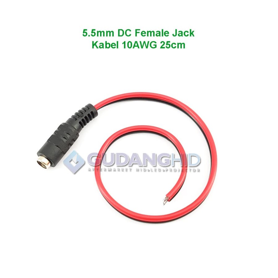 Kabel Soket Jack DC Female 5.5mm Power Supply Trafo CCTV Kabel 25cm