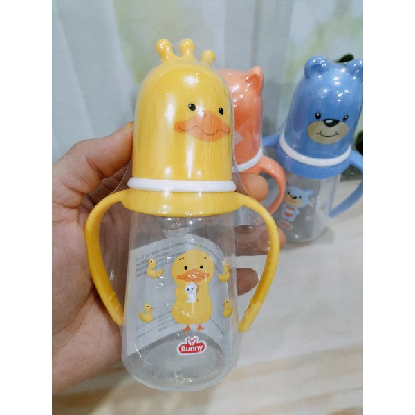 Botol Susu Slim Neck Karakter Lucu Dot Reguler+Pegangan Botol BPA Free 250Ml/125Ml  2418/1218