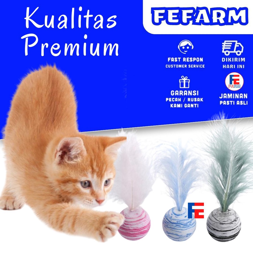 MAINAN KUCING ANJING BOLA BULU MAINAN KUCING CAT TOYS FEFARM