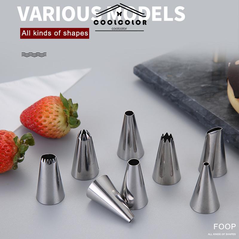 COD❤️Cupcake Nozzles Stainless steel piping nozzle Stainless steel piping nozzle Spuit Baking Cake Decorator- cl