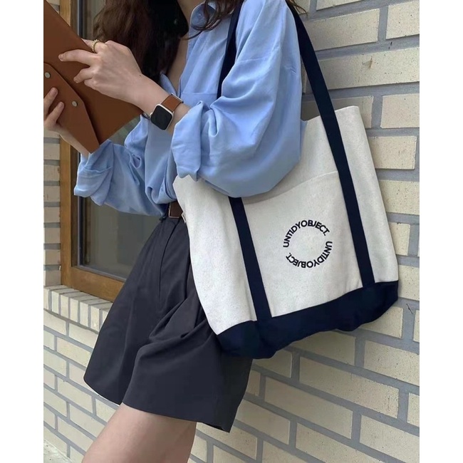 TOTEBAG AESTHETIC GAYA KOREA / UNTIDY TOTE BAG / TAS KULIAH / TOTEBAG ESTETIK / TAS LAPTOP / TAS DOKUMEN / TAS PIKNIK / TAS JINJING / TAS SEKOLAH / TAS WANITA KEKINIAN