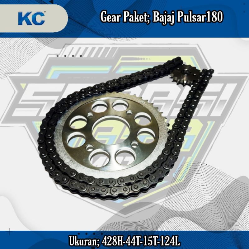 KC GEAR PAKET BAJAJ PULSAR180 / PULSAR 180 (428H-44T-15T-124L)