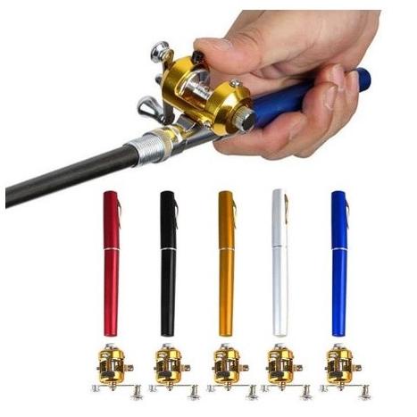 Joran Kail Alat Pancing mini Pulpen Mini Fishing Rod Pena Portable