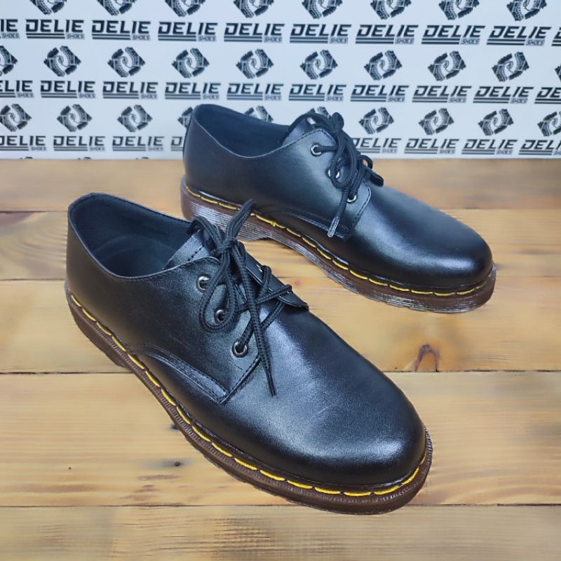 Sepatu delie Loafer kulit asli pria terbaru Penny Loafers Slip On Hitam