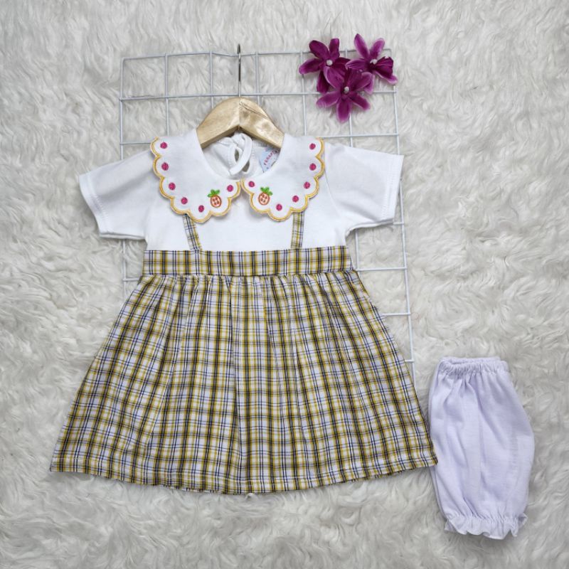 Baju Bayi Perempuan Dress kotak babygirl