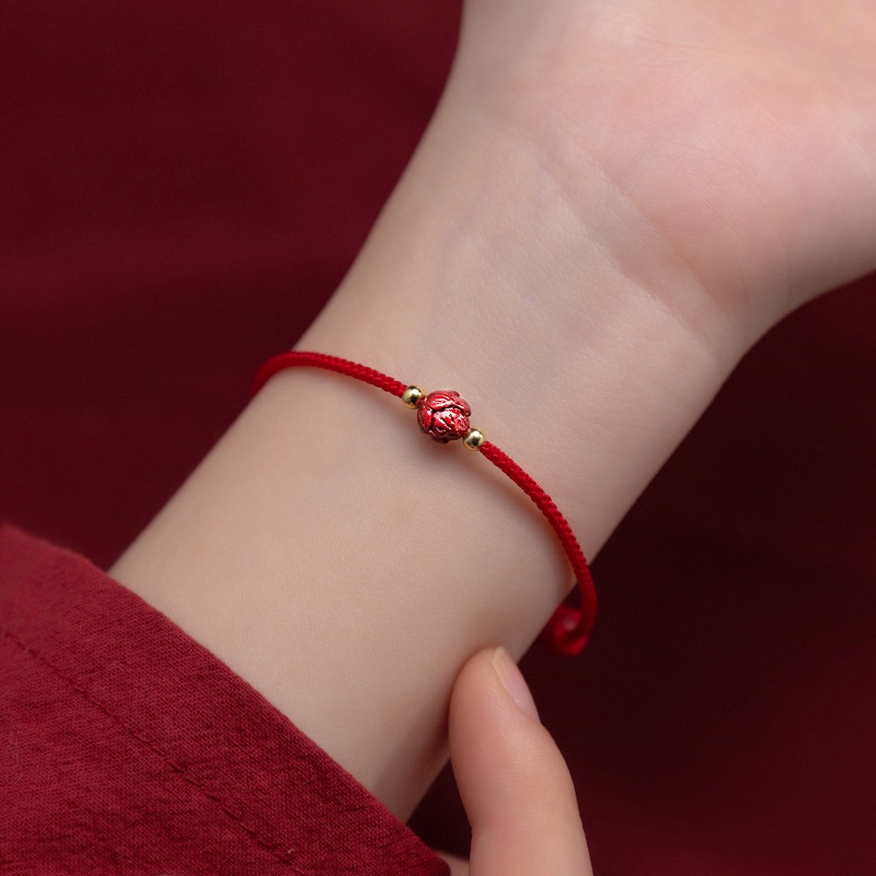 Gelang Tangan Tali Adjustable Motif Bunga Teratai Untuk Pasanganpriawanita