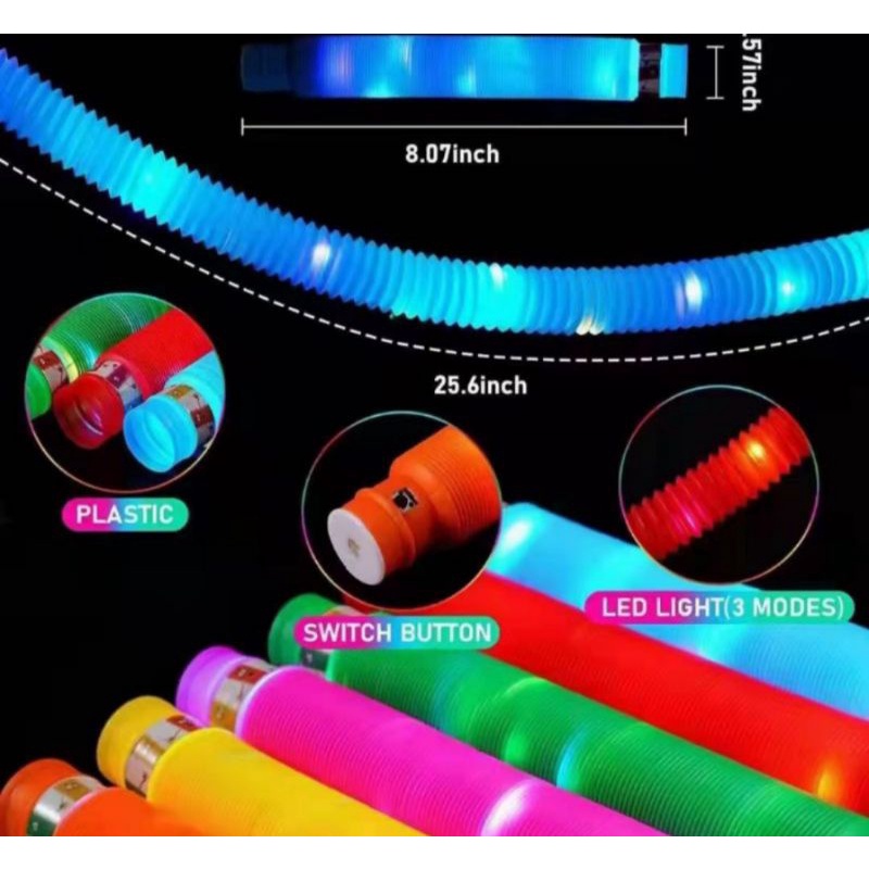 POP LIGHT POP LIGHT MAINAN ANAK LED/POP LIGHT MAINAN ANAK LED 1 SET/POP LIGHT MAINAN ANAK LED  1 SET/POP LIGHT RAINBOW JUMBO/LIGHT UP POP PIPES