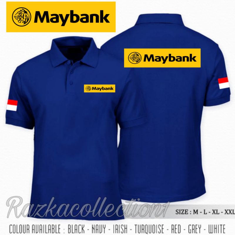 Polo Shirt Maybank / Baju Kaos Kerah Logo Maybank Premium