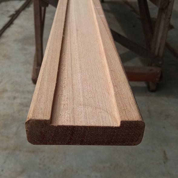 Pagangan Railing Tangga Pagar Hand Rail Kayu Reling Gepeng - kayu merbau