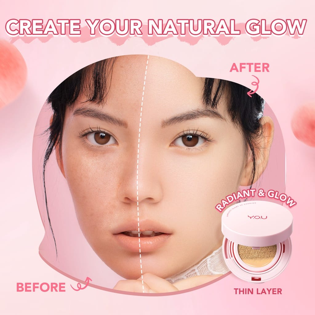 ✿ELYSABETHME✿ Y.O.U SIMPLICITY Cc Chusion Glow Up bedak cair alas bedak bb cream tekstur ringan mudah menyerah kulit ala korea