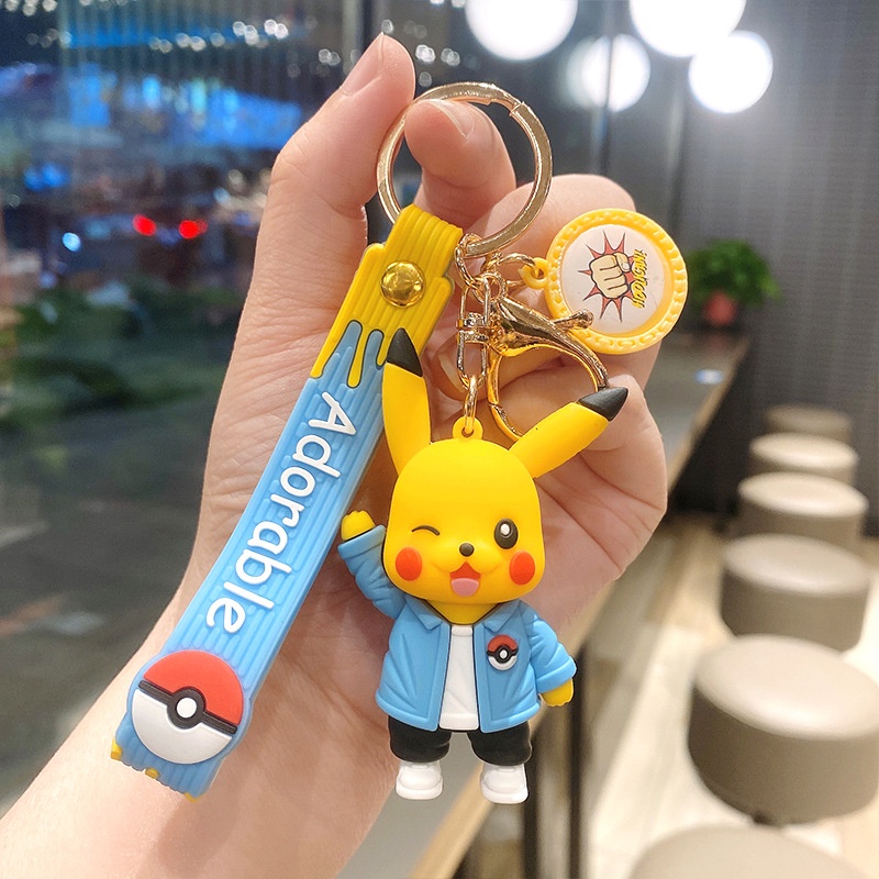Gantungan Kunci Desain Pokemon Pikachu Charizard Psyduck Squirtle Snorlax Untuk Anak Dan Dewasa