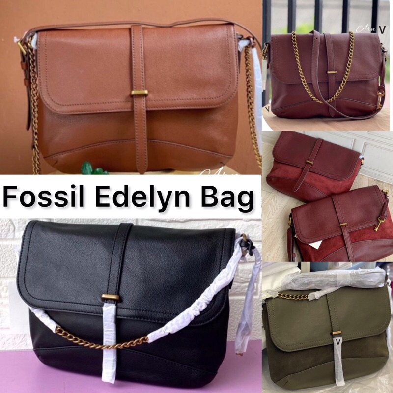 EDELYN Brown Fossill tas slingbag Fossill