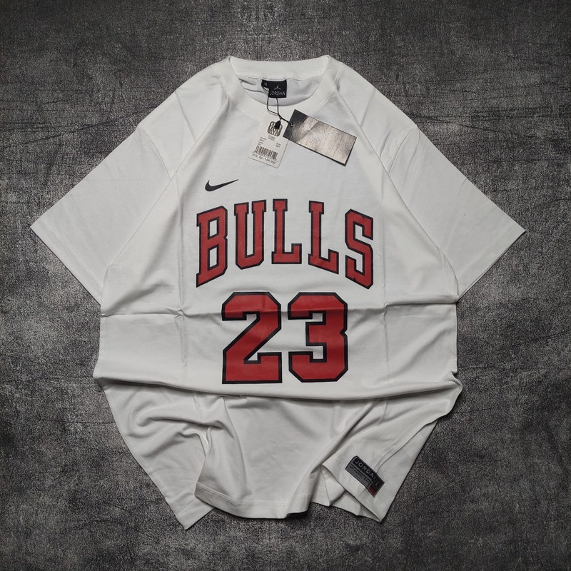 BAJU KAOS BULLS 23 PUTIH JORDAN KAOS IMPORT KAOS DISTRO KAOS PUTIH COTTON 30S