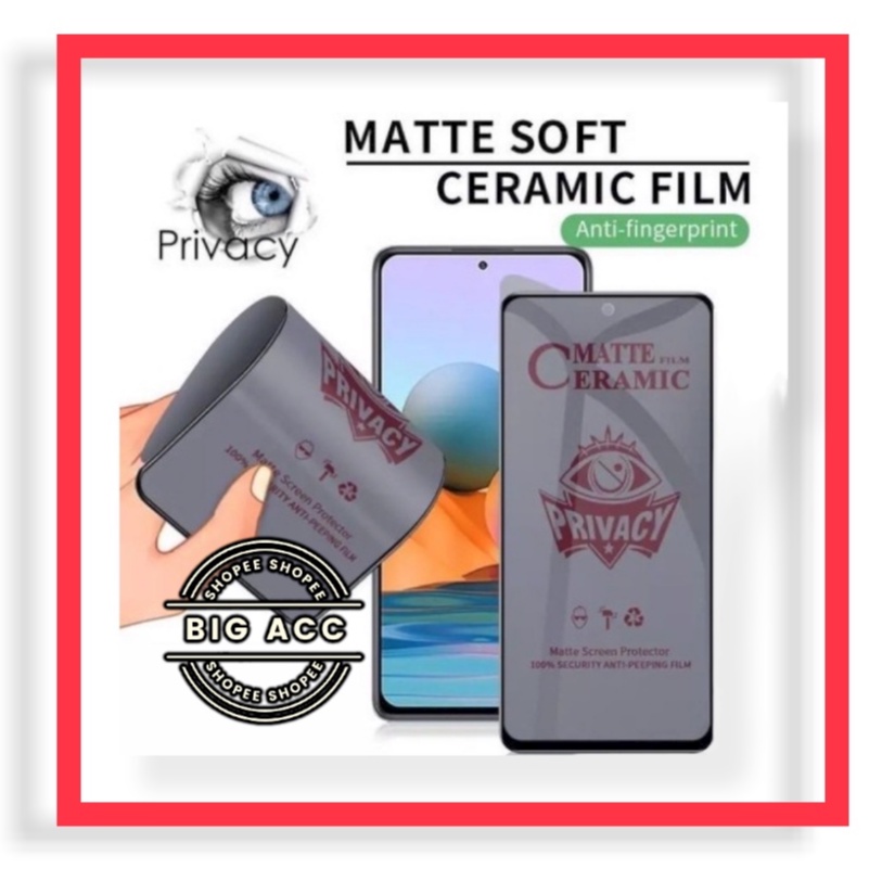 ( BIG CMS ) Anti Gores Film Ceramic Matte Spy Privacy Anti Minyak Anti kepo Vivo Y01 Y02S Y1S Y11 Y11S Y12 Y12S Y12A Y12i Y15 Y15S Y15A Y16 Y17 Y19 Y20 Y20S Y20i Y21 Y21S Y21T Y21S Y21E Y22 Y22S Y30 Y30i Y30 5G Y31 Y31S Y32 Y33 Y33S Y33T Y33E Y35 Y50 Y50T