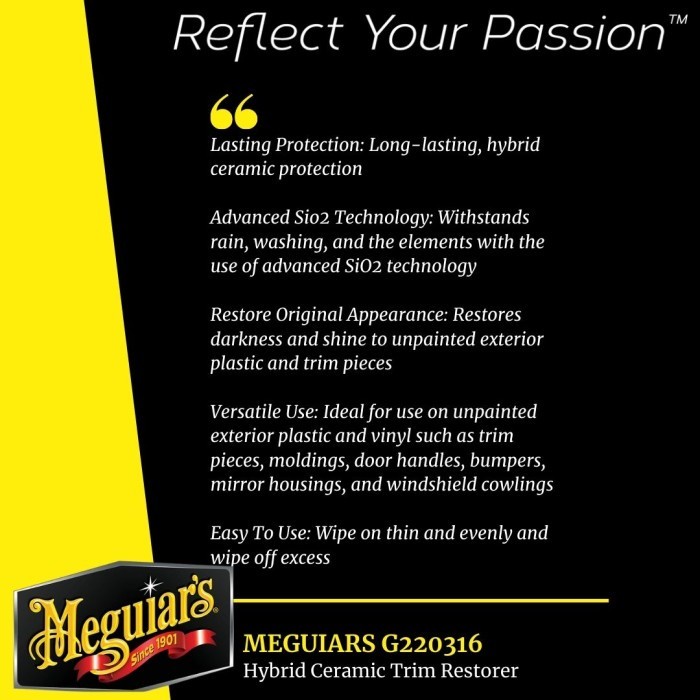 Meguiars Hybrid Ceramic Trim Restorer 473ml Coating Plastic Exterior