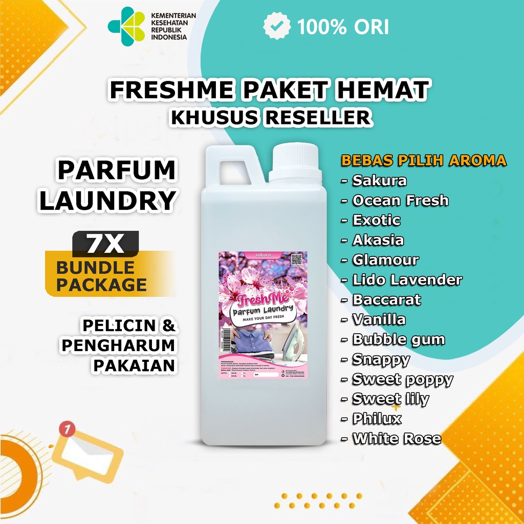 [PAKET RESELLER 7x] Parfum Laundry Bening 1 Liter anti bacterial