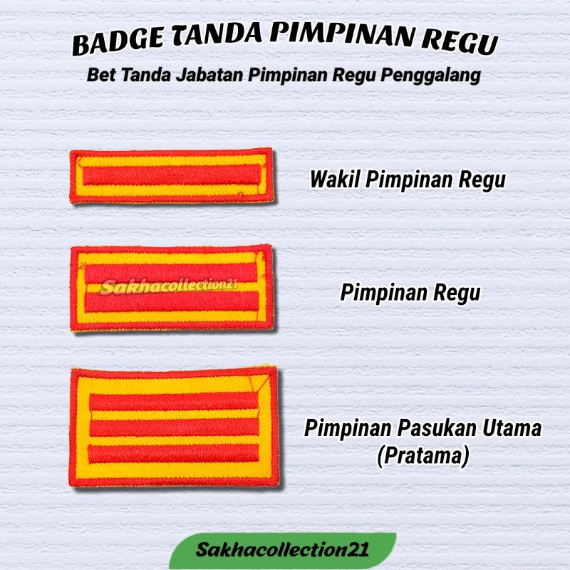 Jual Bet Badge Pramuka Tanda Jabatan Regu Pimpinan Regu Penggalang Pinru Wapinru Shopee Indonesia