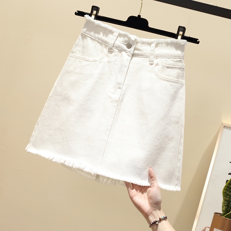 Rok Jeans Wanita Import / Rok A-line Korean / Rok Jeans Highwaist（Realpict）