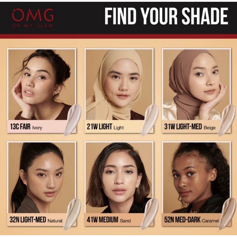 OMG OH MY GLAM Coverlast Liquid Foundation / SPF 20PA++ Oil Control 25ml