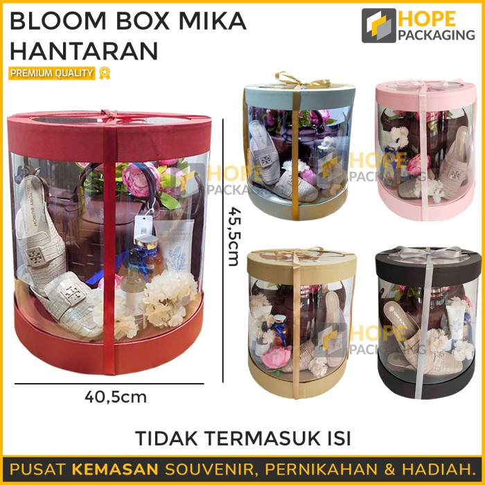 Mahar Bloom Box Bulat Mika Hantaran / Seserahan Sangjit Ukuran Besar