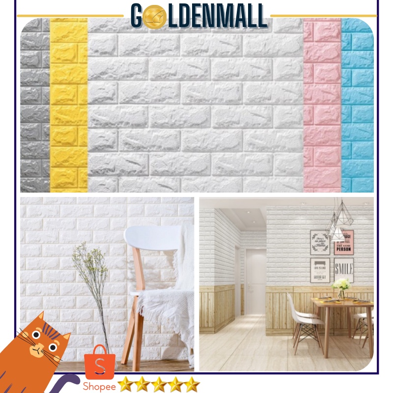 CUCI GUDANG Wallpaper Dinding Foam 3D Kecil Motif Batu Bata / Wallpaper Dinding Foam GM509