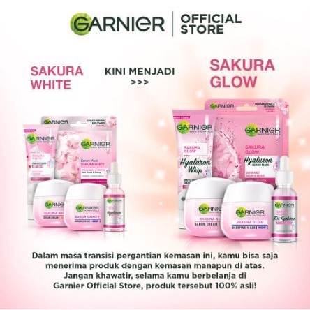 Garnier Sakura Glow | Day Night Cream Serum Sleeping Mask Moisturizer