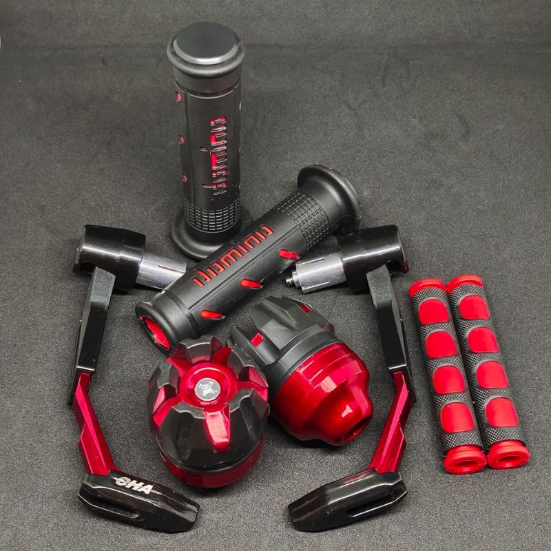 PAKET HEMAT 4IN1 Proguard Robot + Handgrip Domino Galis + Jalu as roda Buangan + Karet handle rem Cocok buat semua motor universal