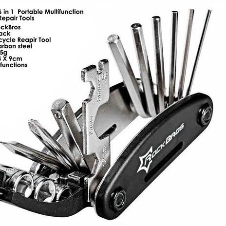Kunci L Set L Lipat Sepeda ROCKBROS 16 in 1 Original Repair Tools