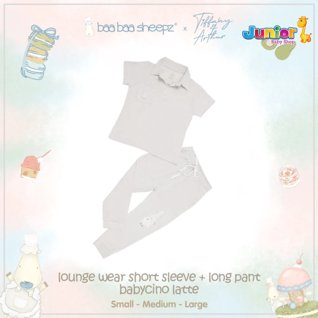 Baabaasheepz Short Sleeve Shirt+Long Pant X Tiffany&amp;Arthur Baabaachef - Pyajamas Anak