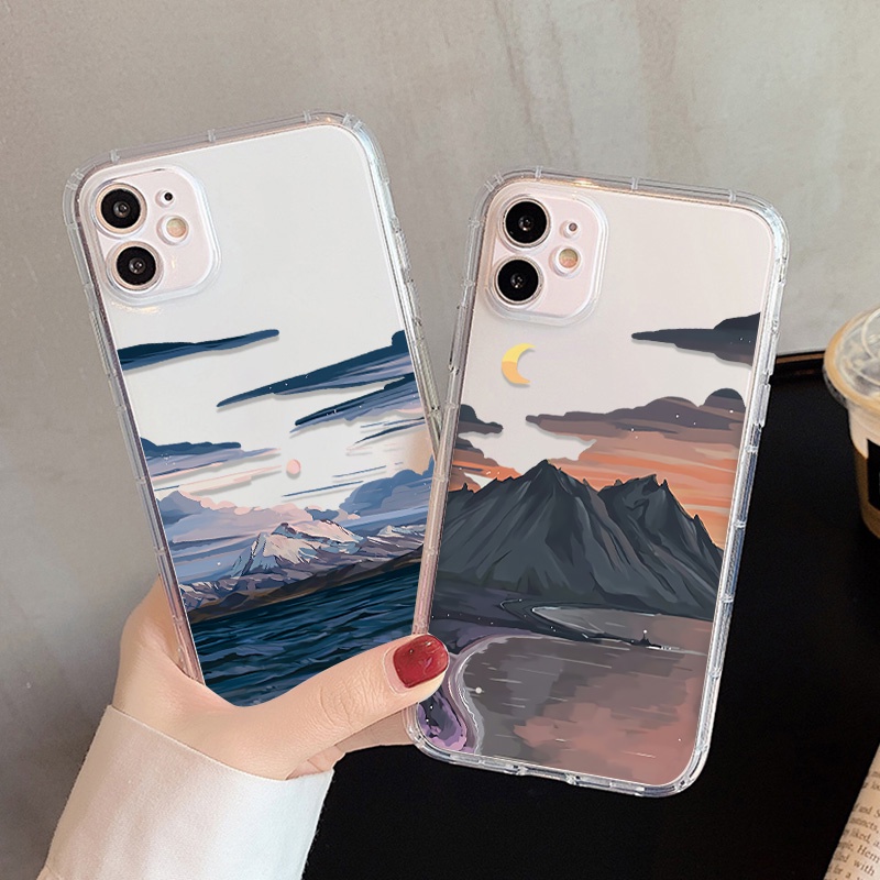 Casing Silikon OPPO Reno 6 6Z 6Pro Plus 6Lite 4SE 4F 4Lite 4Z 2F 2Z 5Z 5F 5Lite 5K 7Z 7SE 7Pro Motif Lukisan Pemandangan