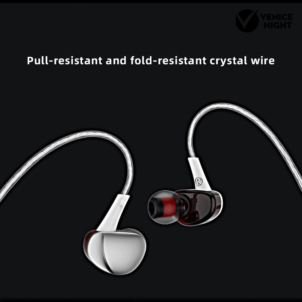 (VNEP) (Berkabel) S10 Universal Quad-core In-Ear 6D Bass HiFi Musik Earphone Olahraga Headset