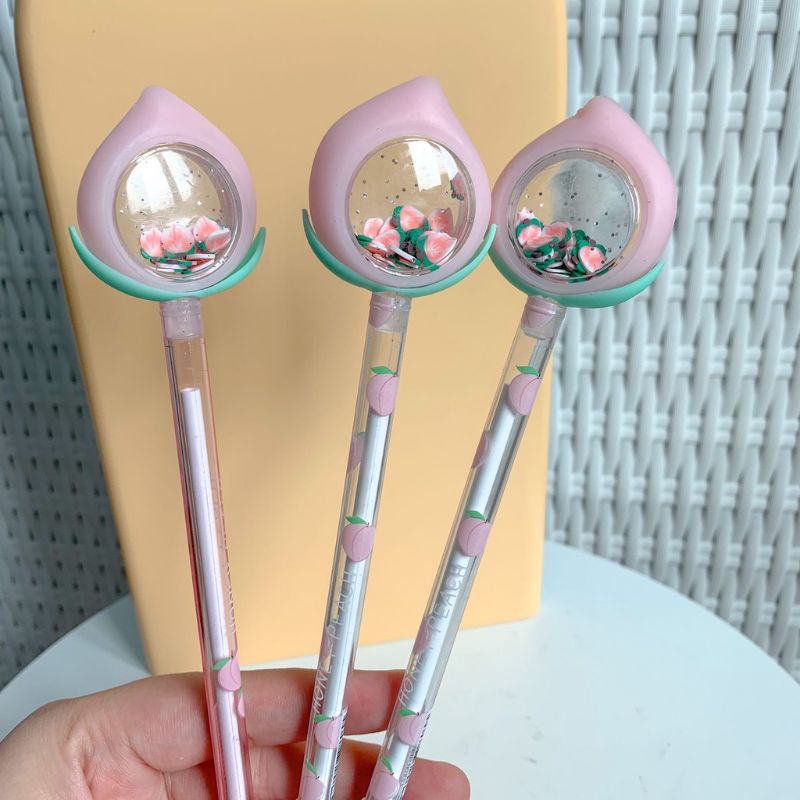 

pulpen gel karakter peach cute